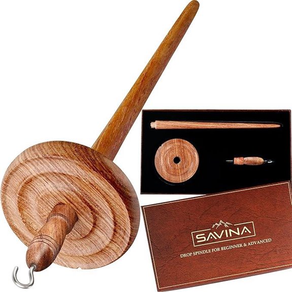 Savina Wooden Drop Spindle Wheel for Hand Spinning