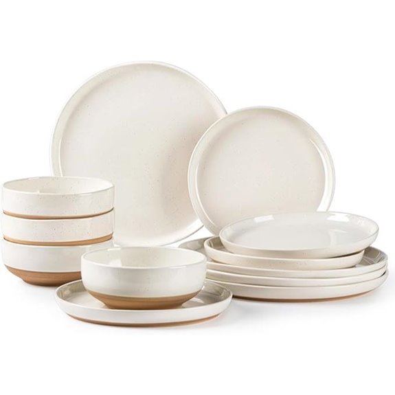 AmorArc Ceramic Dinnerware Set with Handpainted Plates
