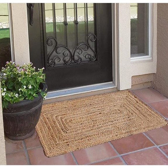 FRELISH Handwoven Jute Rug 2x3 Feet Beige