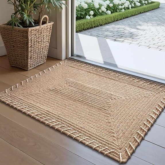 LUMI Handwoven Jute Door Mat with Non-Slip Back