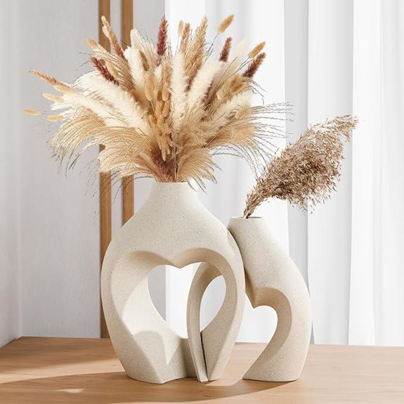 Heart-Shaped Ceramic Vase Set for Home Decor