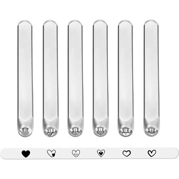 heart shaped jewelry stamping set