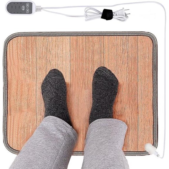 Heated Floor Mat for Feet 15.7x19.7in 3 Timers