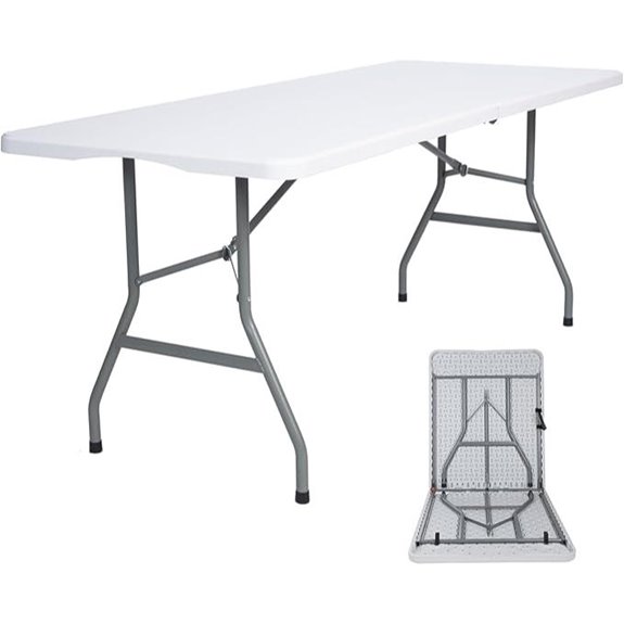 6ft Heavy Duty Folding Table for Indoor Outdoor Use
