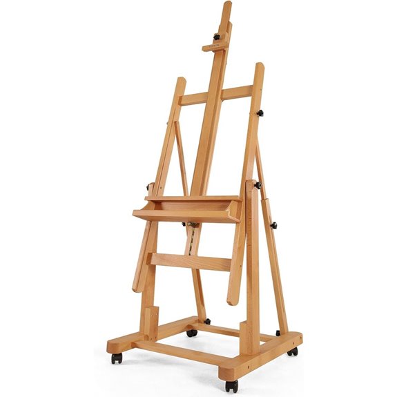 VISWIN Heavy-Duty Beech Wood Art Easel with Wheels
