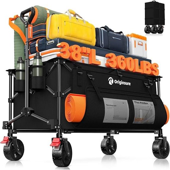 220L Heavy Duty Collapsible Wagon with All-Terrain Wheels