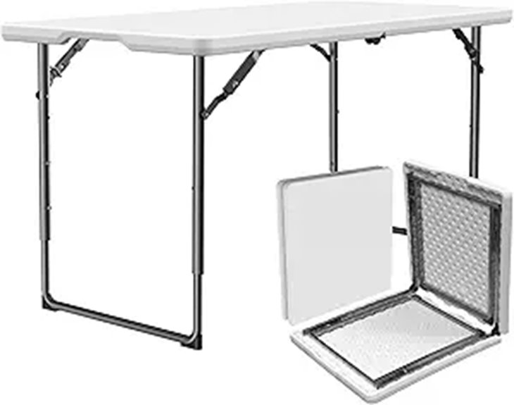 Heavy Duty Folding Plastic Table with Adjustable Height