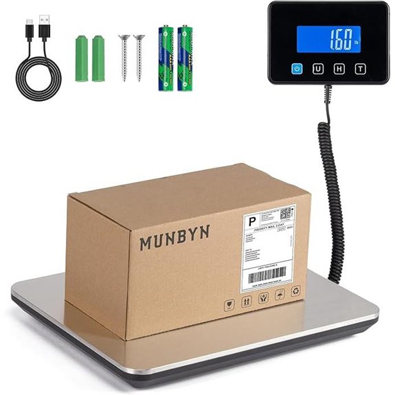 MUNBYN Digital Postal Scale 440lb with Tare Function