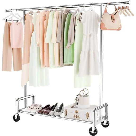Simple Trending Heavy Duty Rolling Garment Rack
