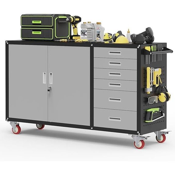 Heavy Duty Rolling Workbench with Drawers & Storage