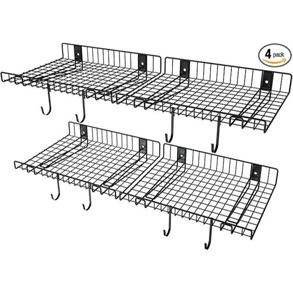 4 Pack Heavy Duty Wall Mounted Garage Shelves