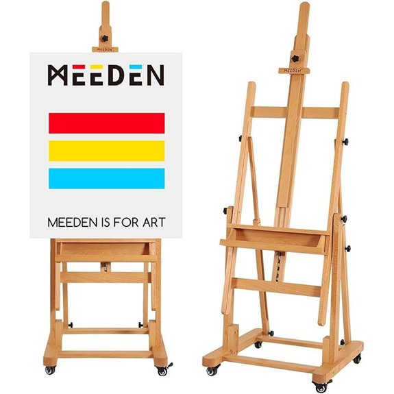 MEEDEN Heavy-Duty Wooden Artist Easel with Wheels