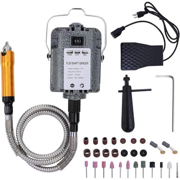 1000W Rotary Tool Kit with Foot Pedal and Accessories