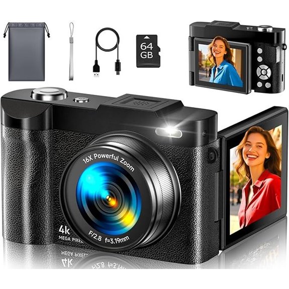 4K 50MP Vlogging Camera with 64GB SD