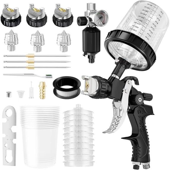 HVLP Air Spray Gun with Nozzles & Accessories