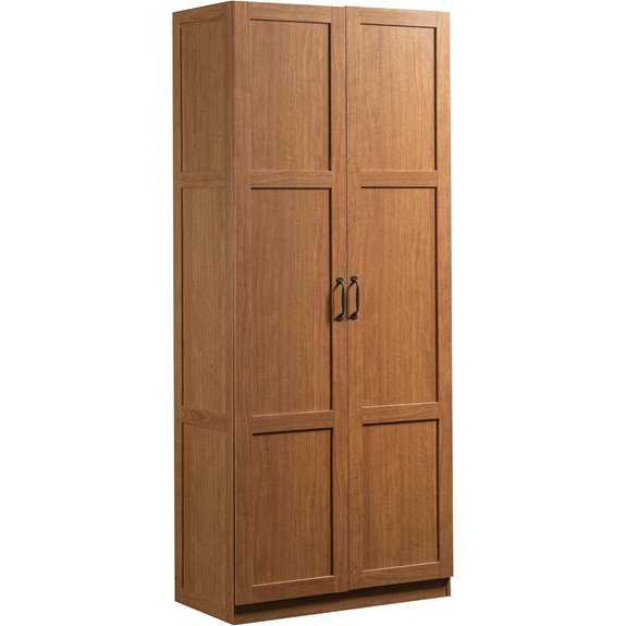 Sauder Highland Oak Storage Cabinet with Adjustable Shelves