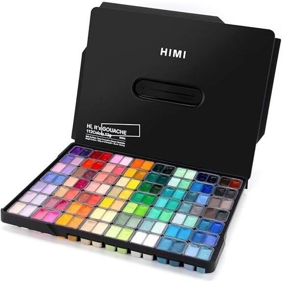 HIMI Gouache Paint Set 112 Colors in Carrying Case