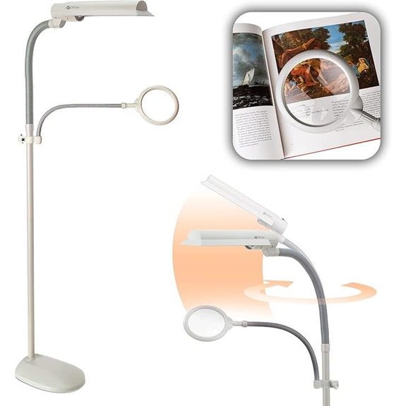 OttLite 18W EasyView Floor Lamp with Magnifier