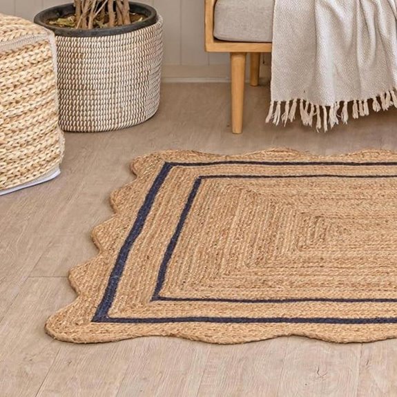 Indian Hand Woven Jute Rug for Living & Bedroom
