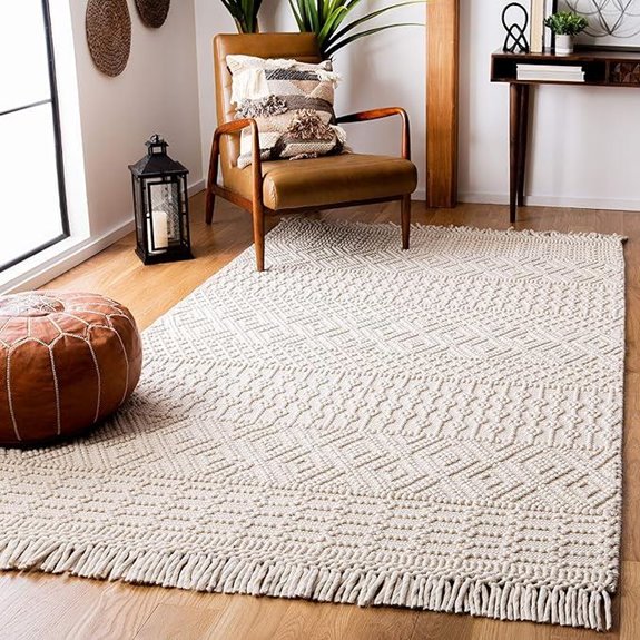 Safavieh Natura Ivory Wool Fringe Accent Rug