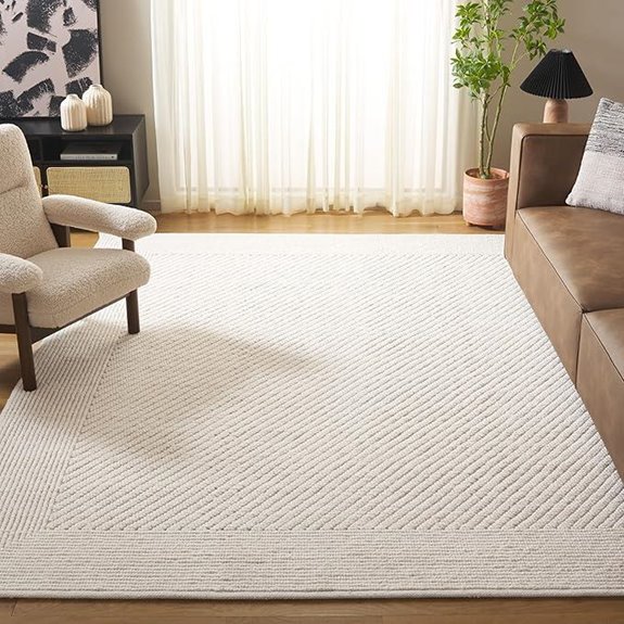 Safavieh 8x10 Ivory Wool Area Rug