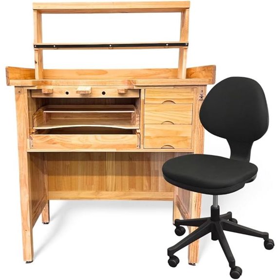 PMC Jewelers Bench Set with Storage & Adjustable Chair