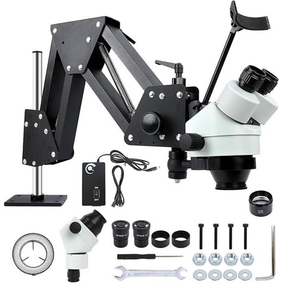 Jewelry Microscope with LED Ring Light and Barlow Lens
