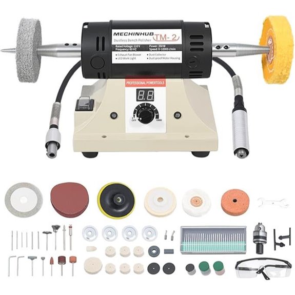 Jewelry Polisher with Accessories and Adjustable Display