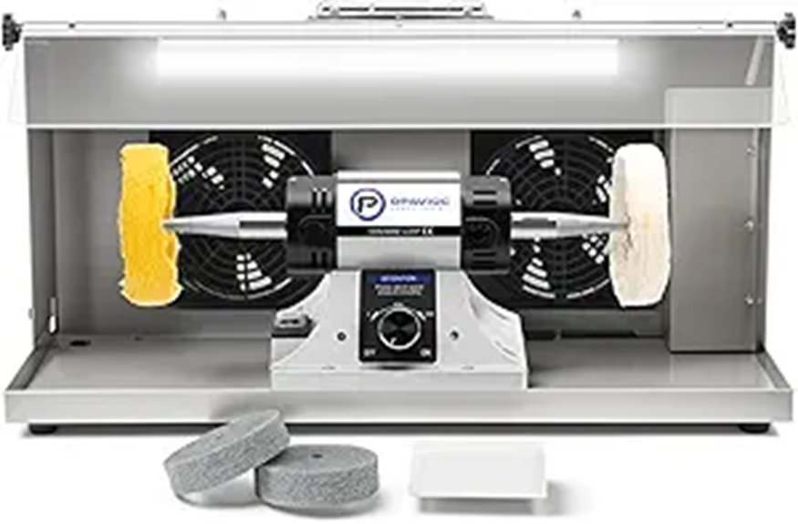 Jewelry Polisher with Dust Collector and Light