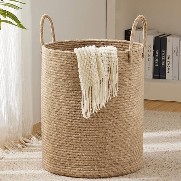 YOUDENOVA Jute Laundry Hamper Basket (58L)