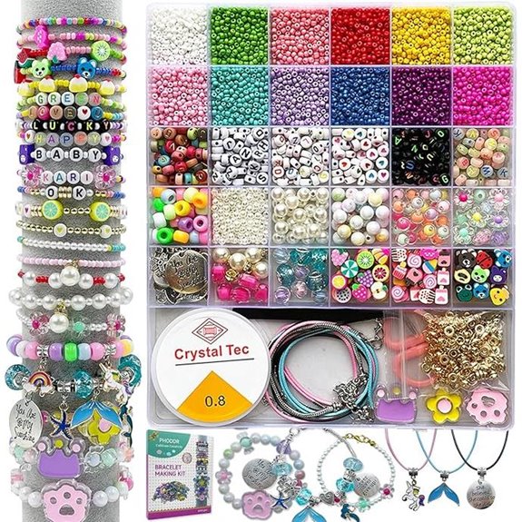PHODDR Beads Bracelet Making Kit for Kids