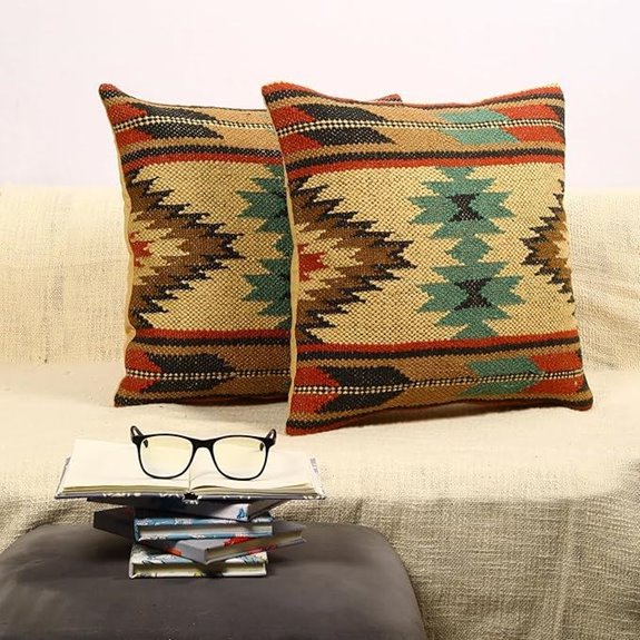 Kilim Throw Pillow Cover Set of 2 18x18 Inches