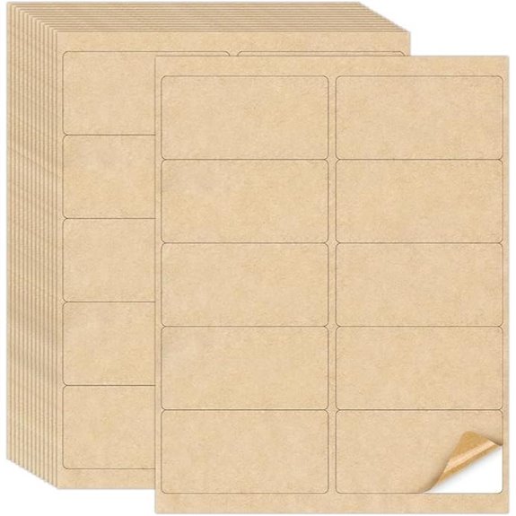 Naturalabel Printable Kraft Label Stickers (1000 Sheets)