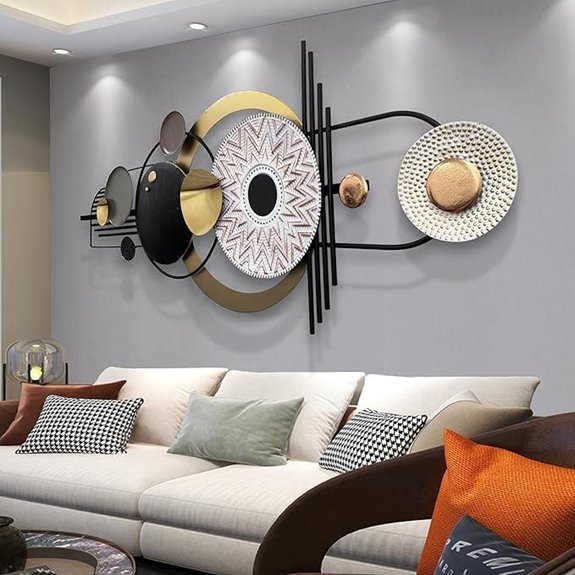 ERMOFAV Metal Geometric Wall Art Large 3D Decor