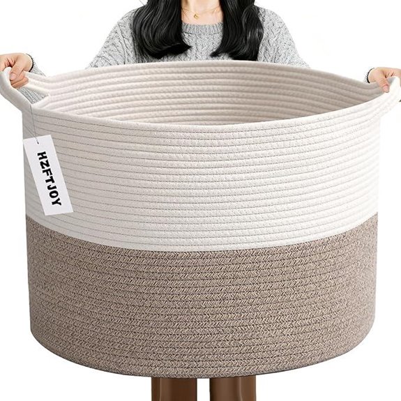 Large Storage Basket with Handle 65L Cotton Rope