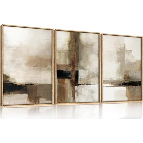Houria Large Abstract Neutral Canvas Wall Art Set