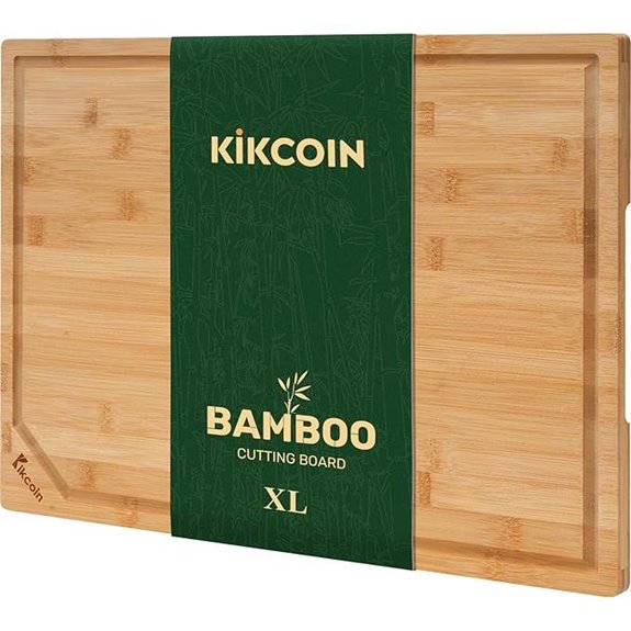 Kikcoin Extra Large Bamboo Cutting Board with Handle