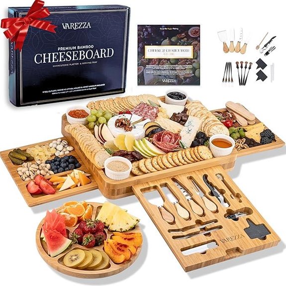 Large Bamboo Charcuterie Board & Accessories Set