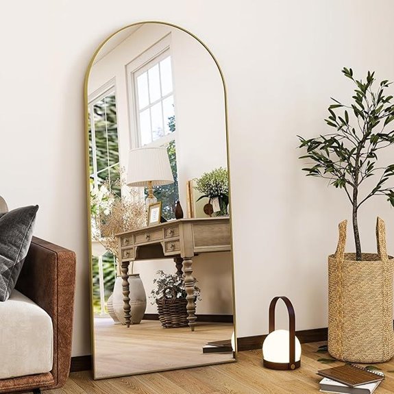 large rectangular framed mirror