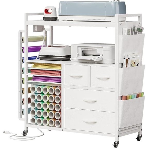 Large Craft Storage Rolling Cart with Drawers