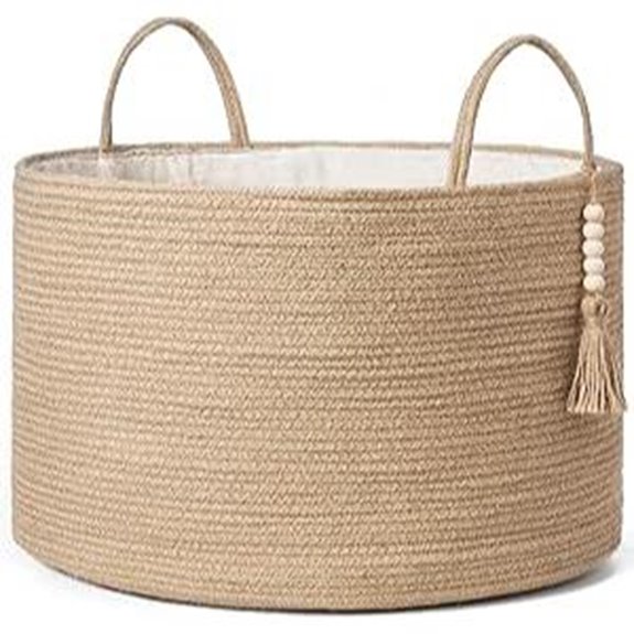 Mkono Large Woven Laundry Basket for Clothes