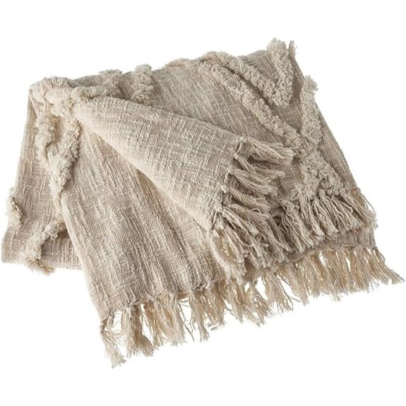 LR Home 50x60 Inch Hand-Woven Throw Blanket