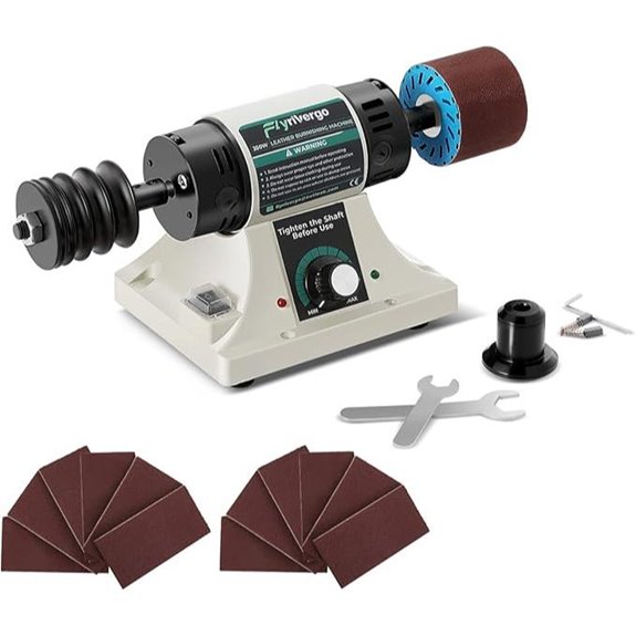 Leather Burnishing Machine with Sanding Sleeves