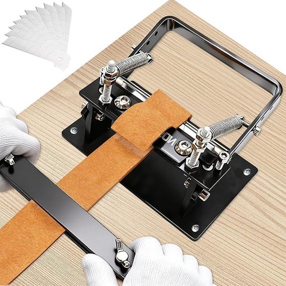 Leather Skiver with Handle for Belts and Bags