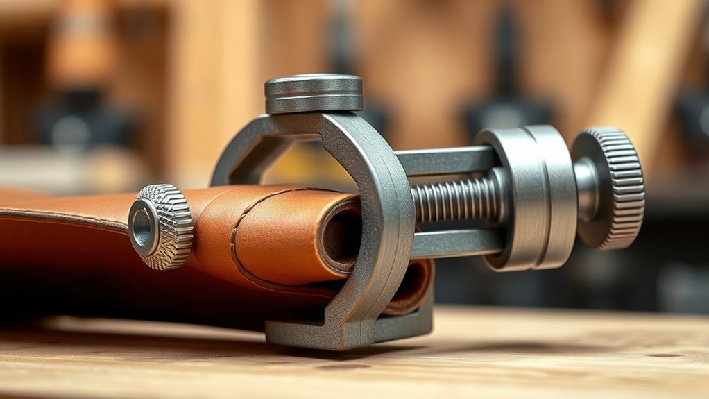 leather stitching clamp features