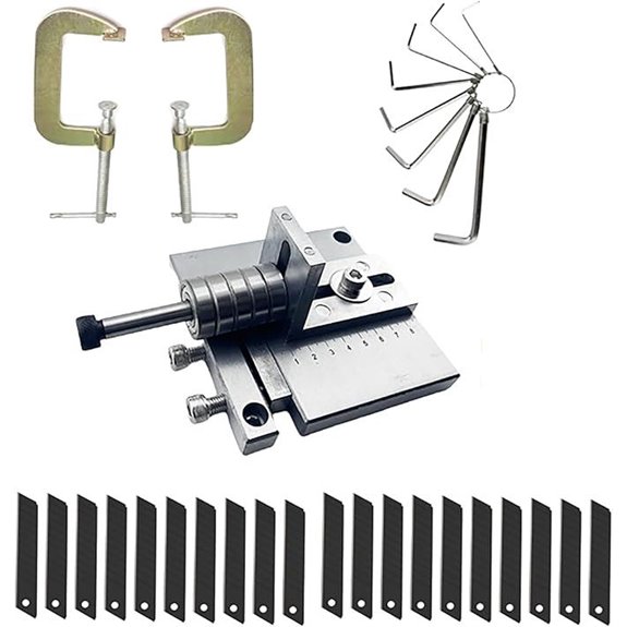 Leather Strap Cutter with Blades and Clamps