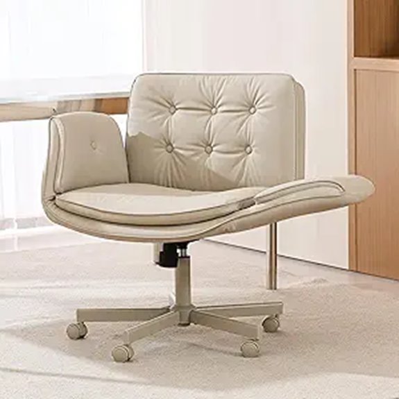 Criss Cross PU Leather Swivel Office Chair