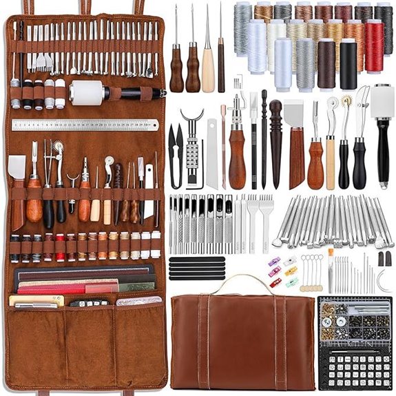 TLKKUE Leather Craft Tooling Kit with Accessories