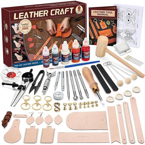 Leather Crafting Kit with Tools and Tutorials