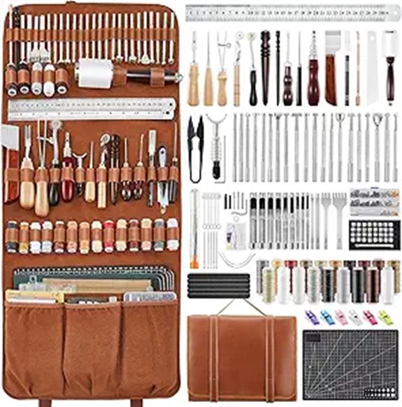 SAKERNEO Leather Working Tools Kit with Handbag